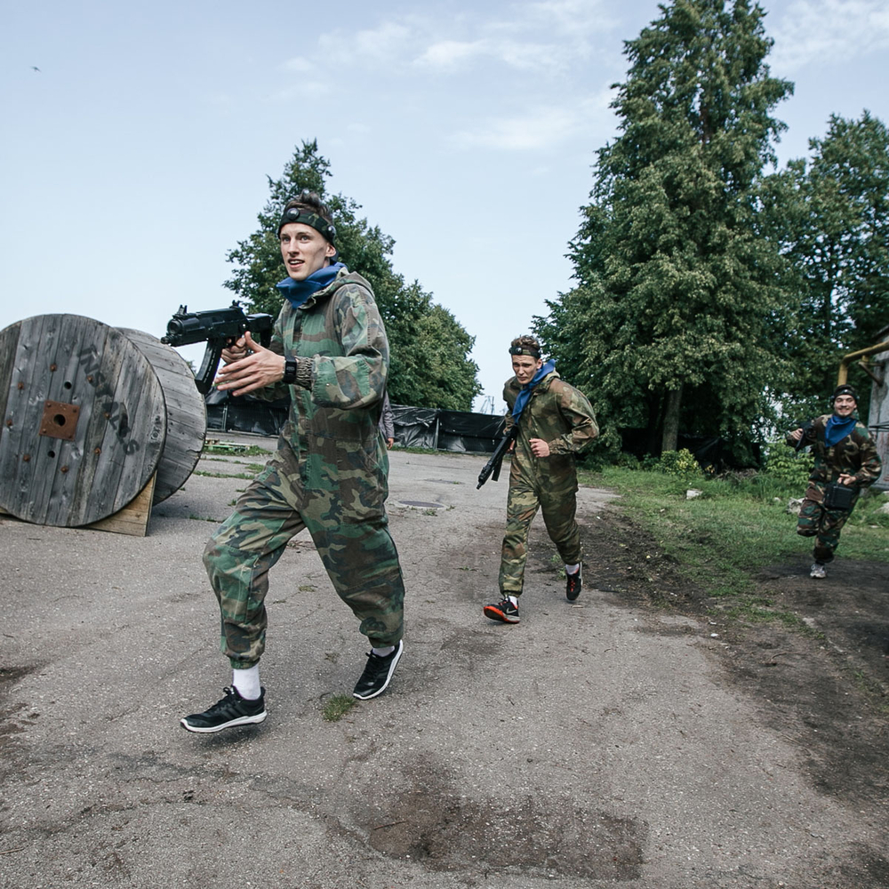 Outdoor laser tag in Riga for Stag Party