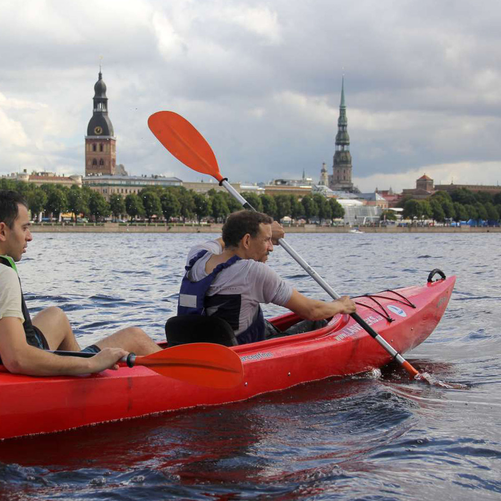 Canoe riding in Riga for Stag Party