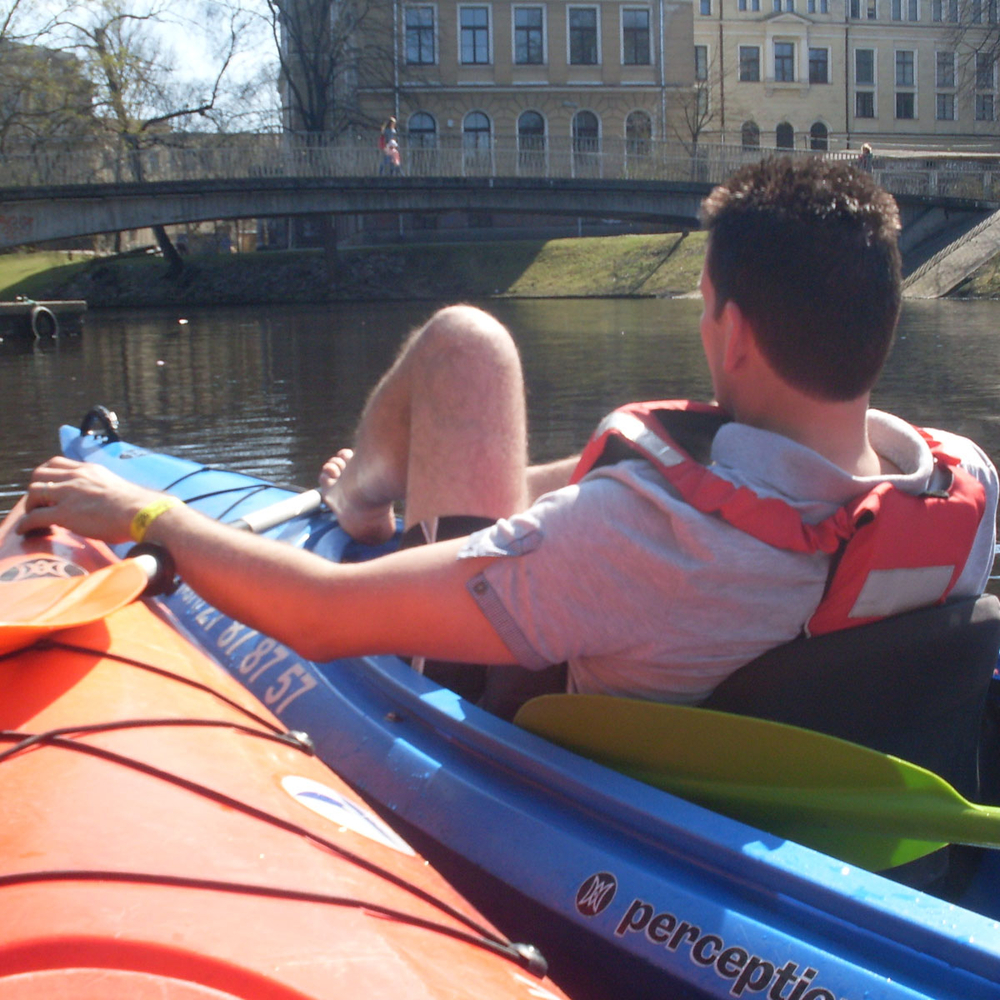 Canoe riding in Riga for Stag Party