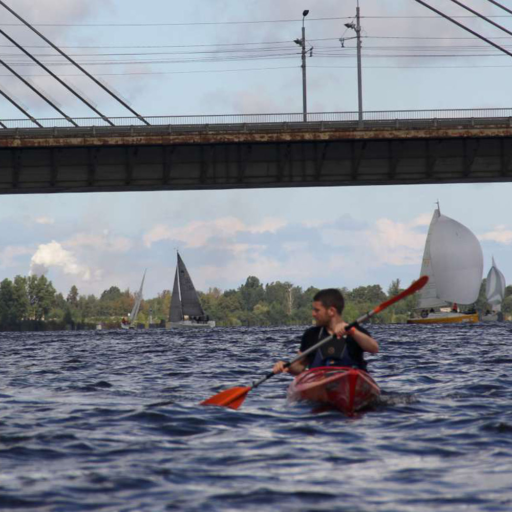 Canoe riding in Riga for Stag Party