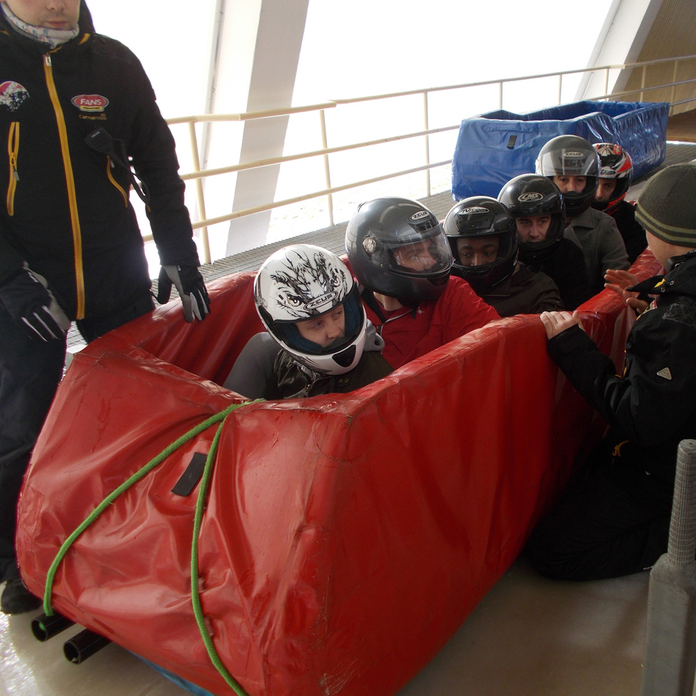 Winter Team Bobsleigh 2 rides per person in Riga for Stag Party