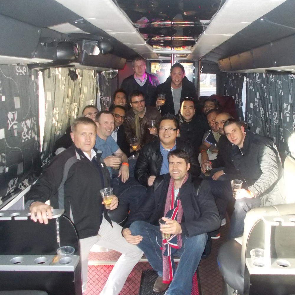 Party Bus Airport Pickup with 2 Strippers in Riga for Stag Party