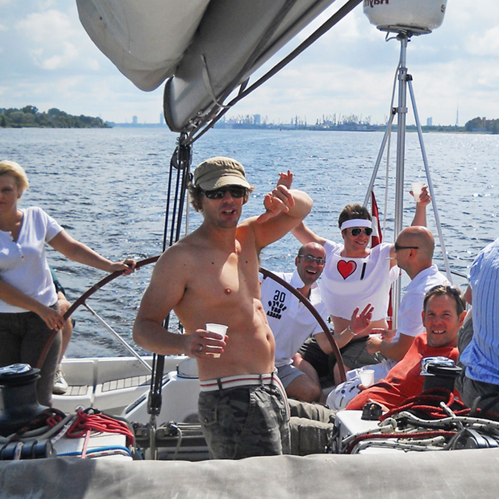 Stag yachting in Riga for Stag Party