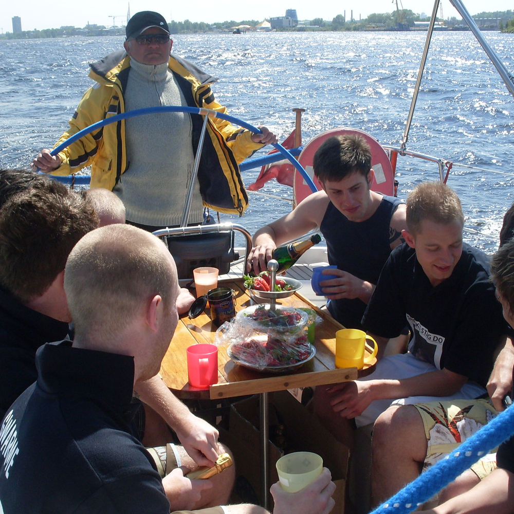 Stag yachting in Riga for Stag Party